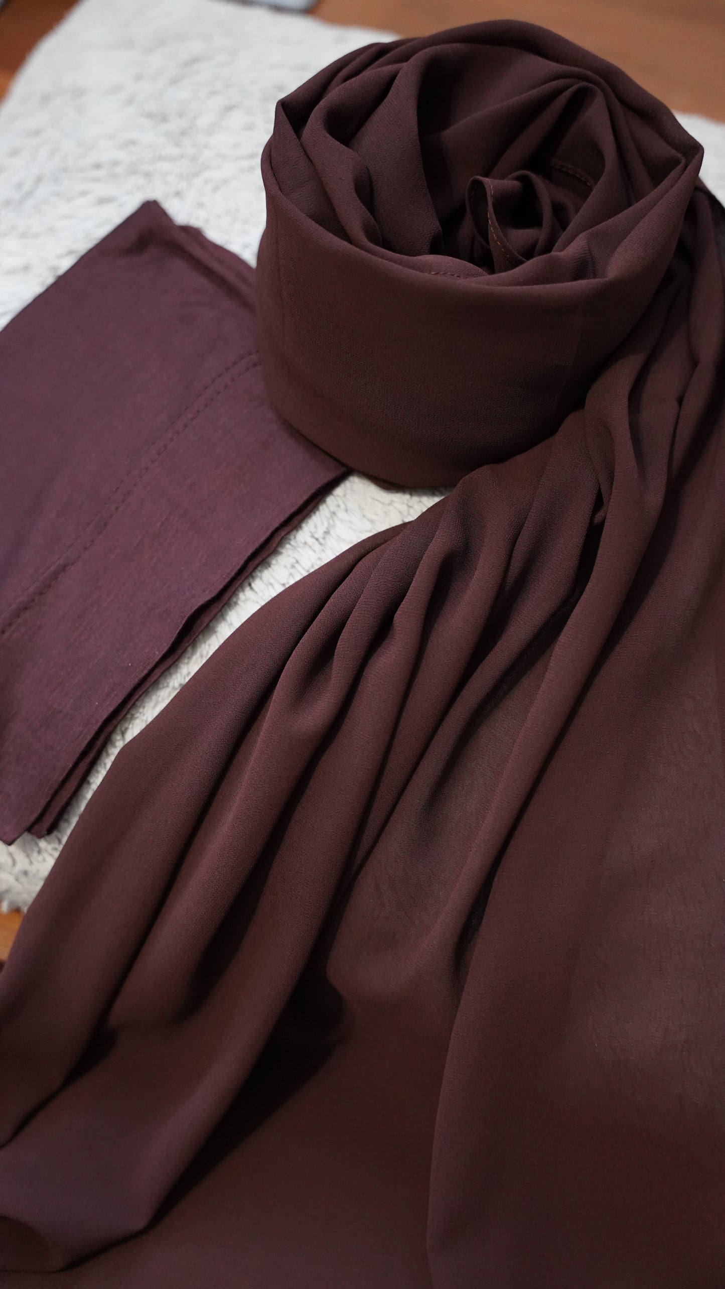 Matching Hijab & Undercap Set-Dark Chocolate