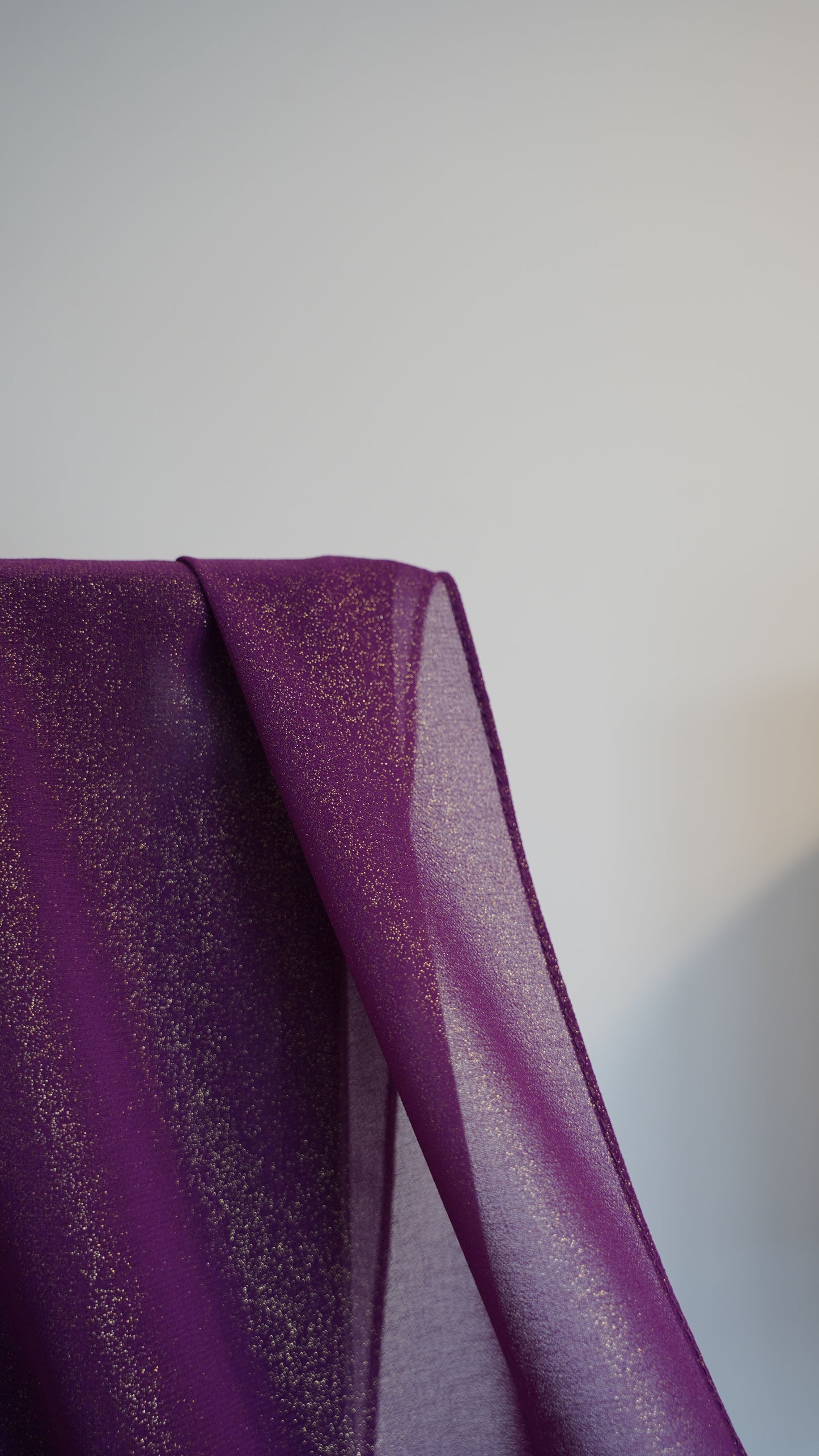 Premium Shimmer Chiffon Hijab-Fairy Purple