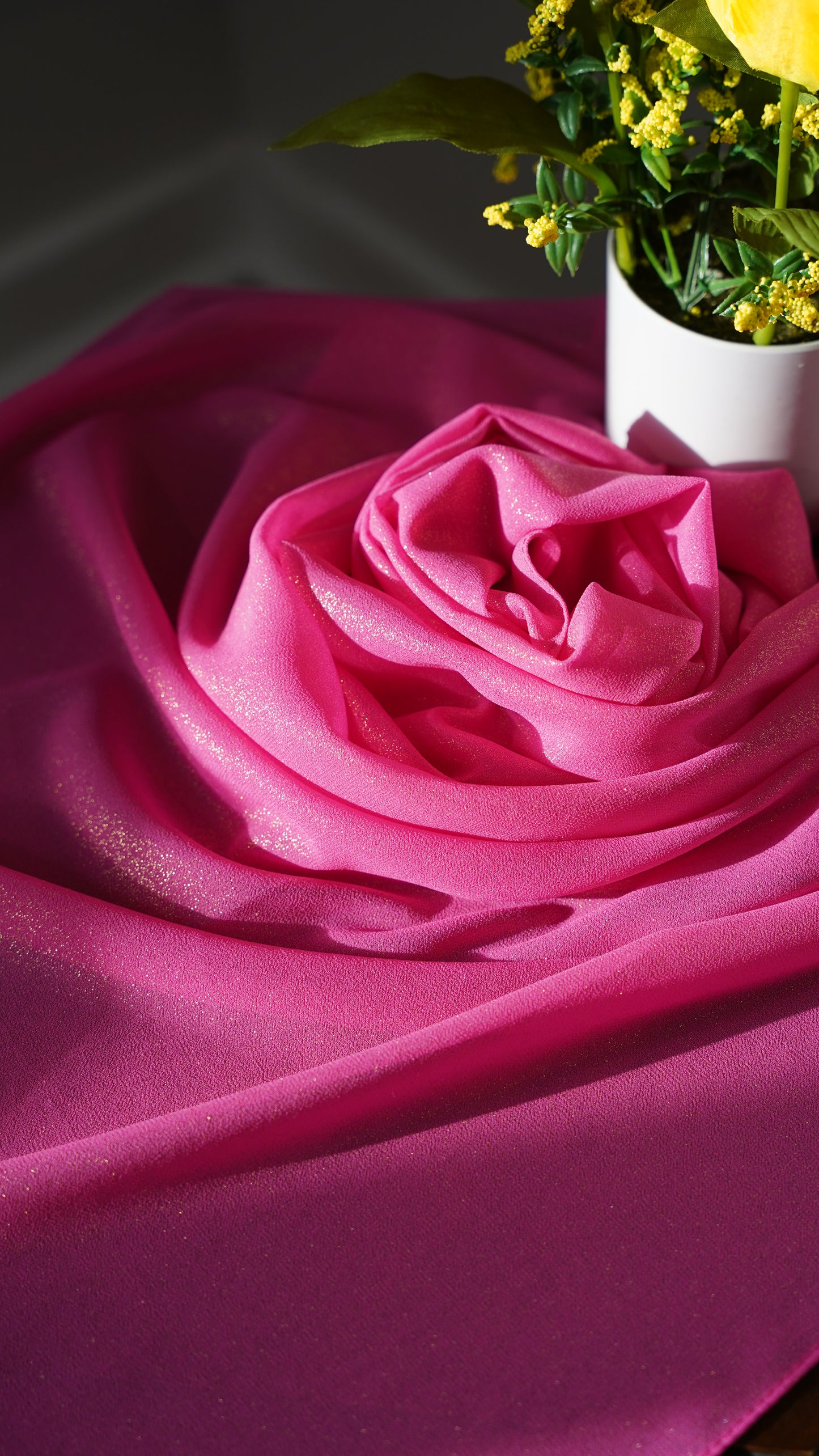 Premium Shimmer Chiffon Hijab- Bubblegum Bliss