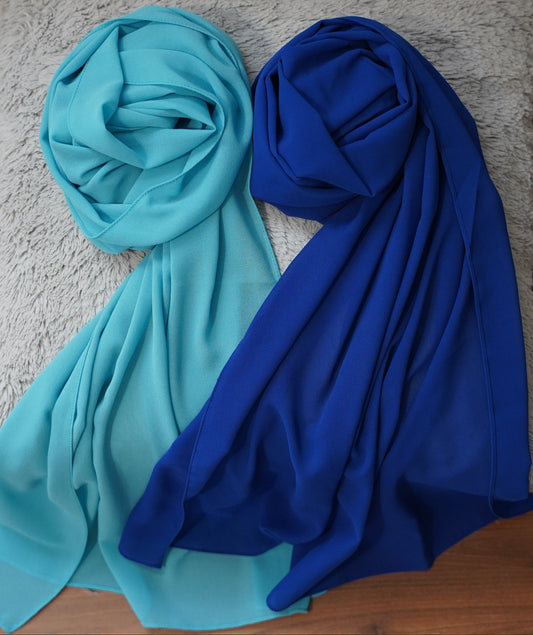 Classic Chiffon Hijabs- Pack of 2- Summer Skies