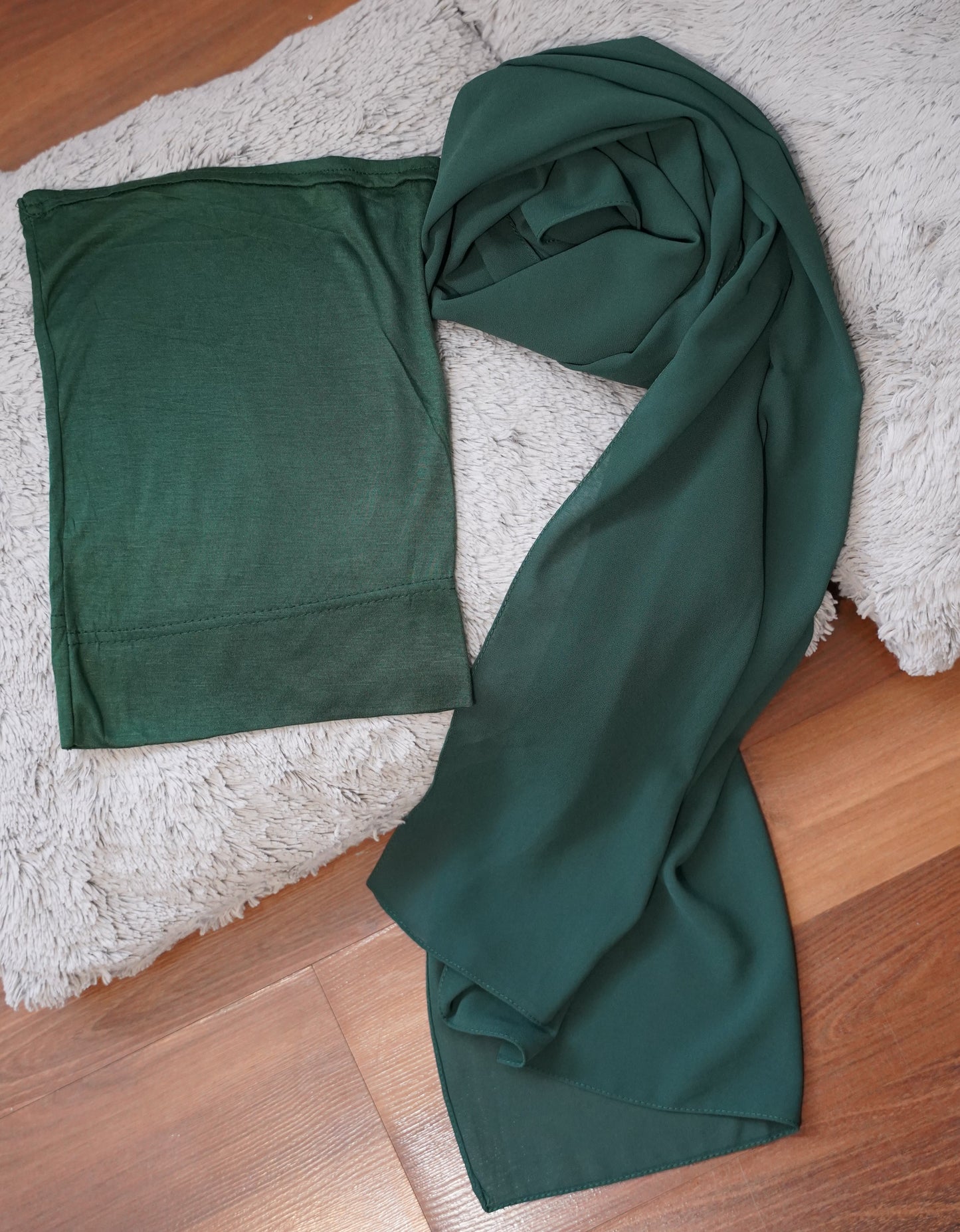 Matching Hijab & Undercap Set-Forest Green