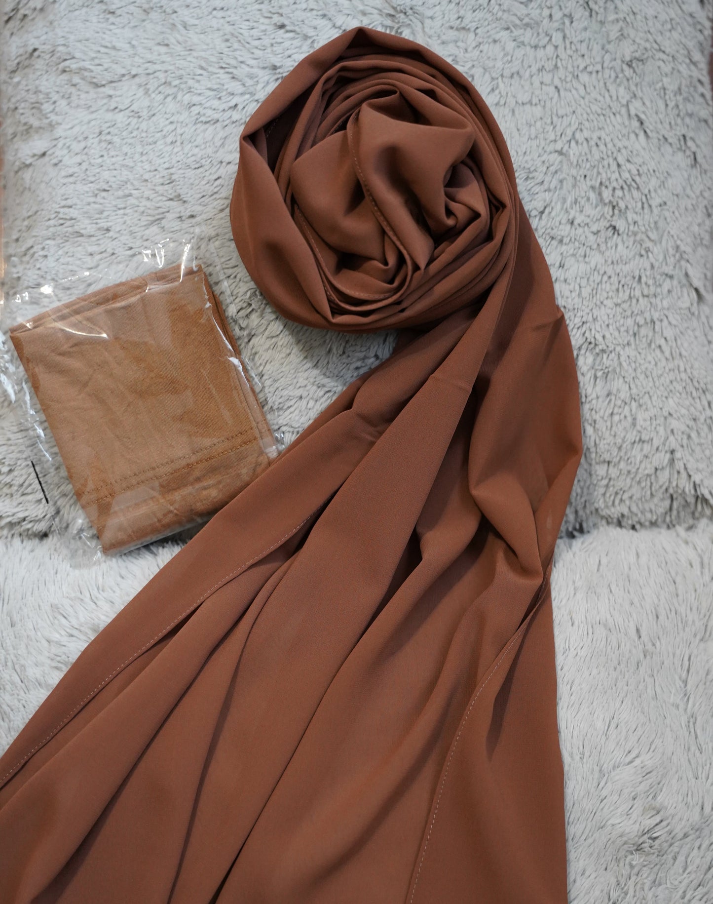 Matching Hijab & Undercap Set-Cocoa Powder