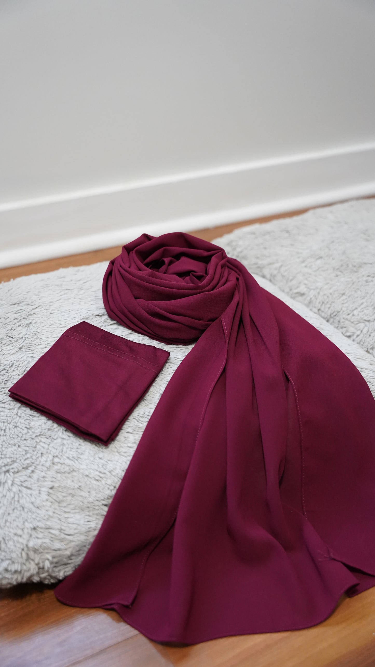 Matching Hijab & Undercap Set-Maroon Pink