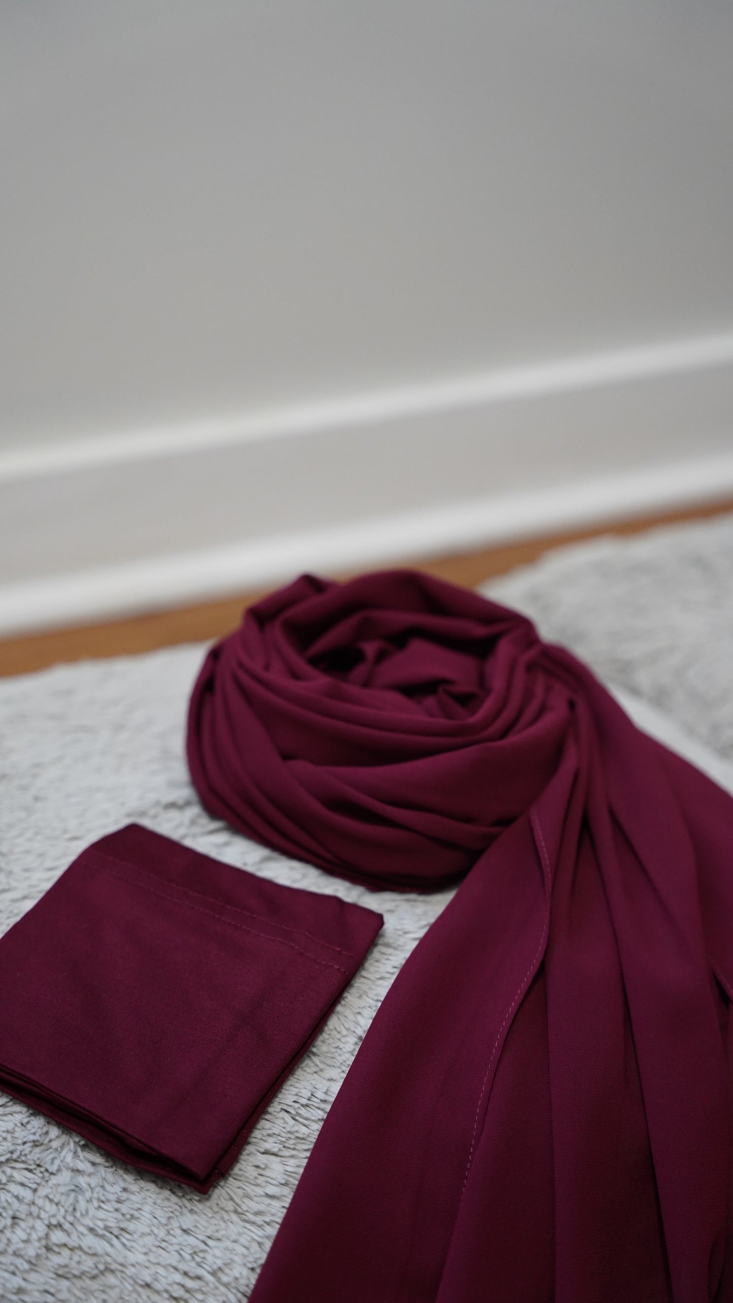 Matching Hijab & Undercap Set-Maroon Pink