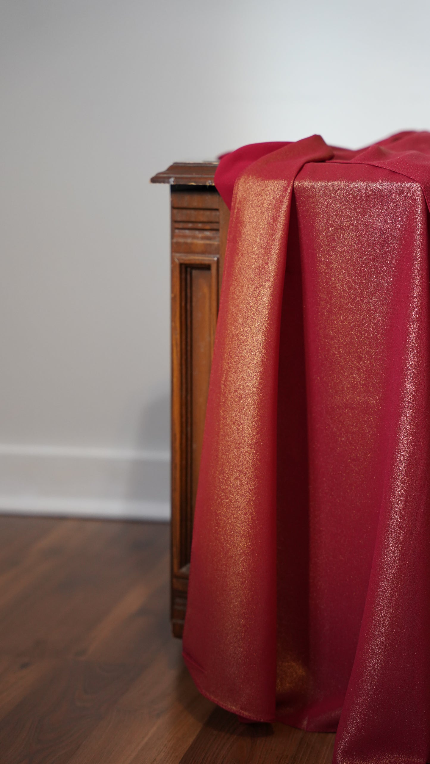 Premium Shimmer Chiffon Hijab-Gilded Brick Red