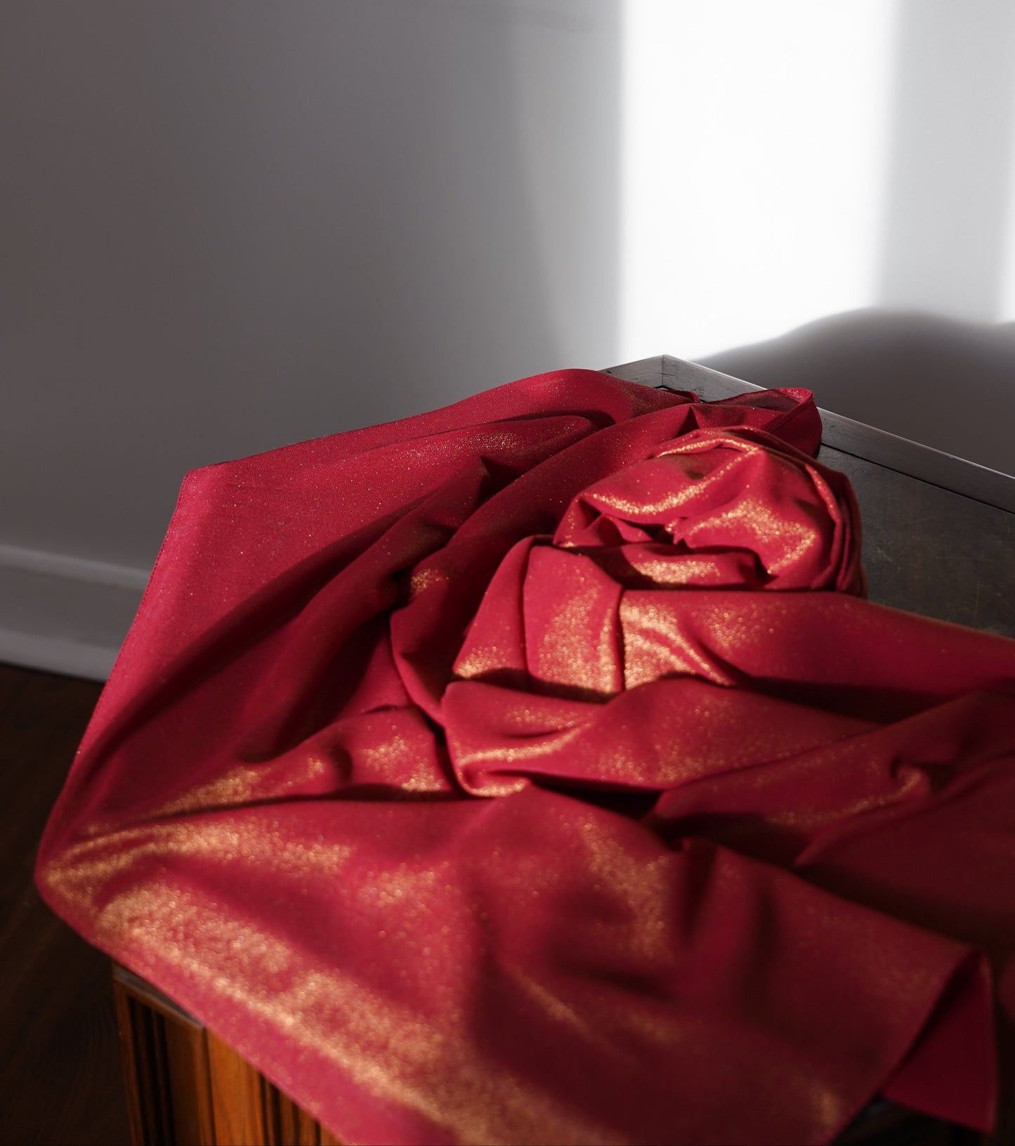 Premium Shimmer Chiffon Hijab-Gilded Brick Red