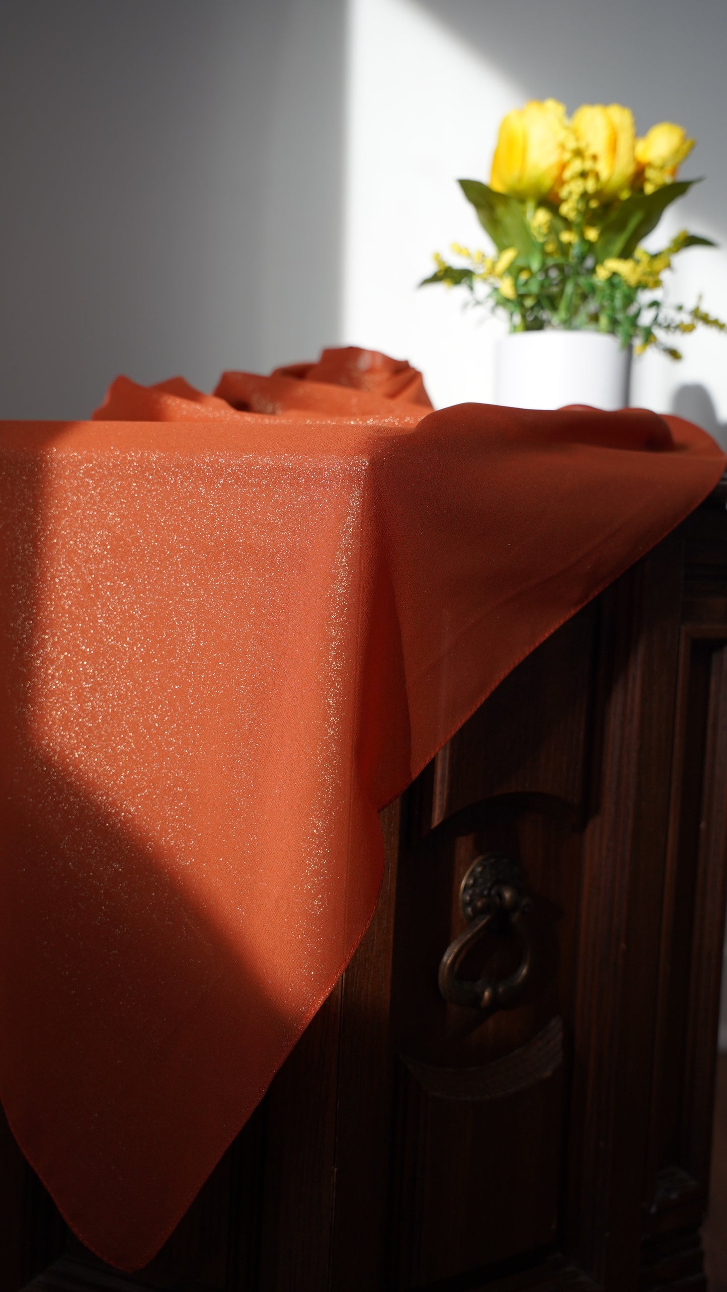 Premium Shimmer Chiffon Hijab-Bronze Glow