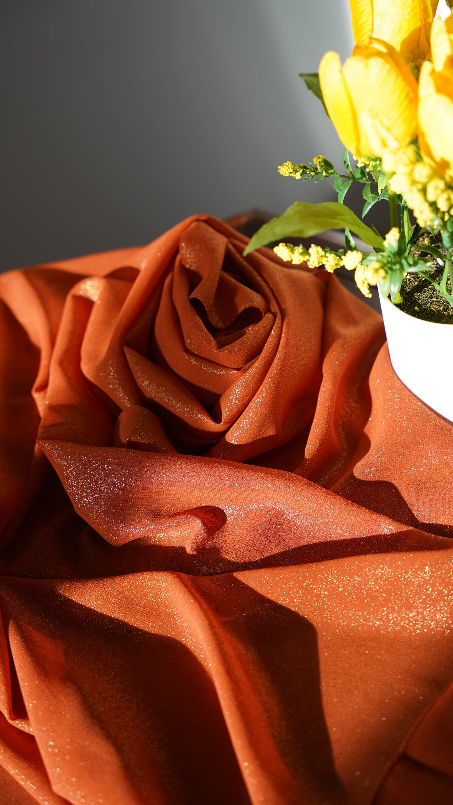 Premium Shimmer Chiffon Hijab-Bronze Glow