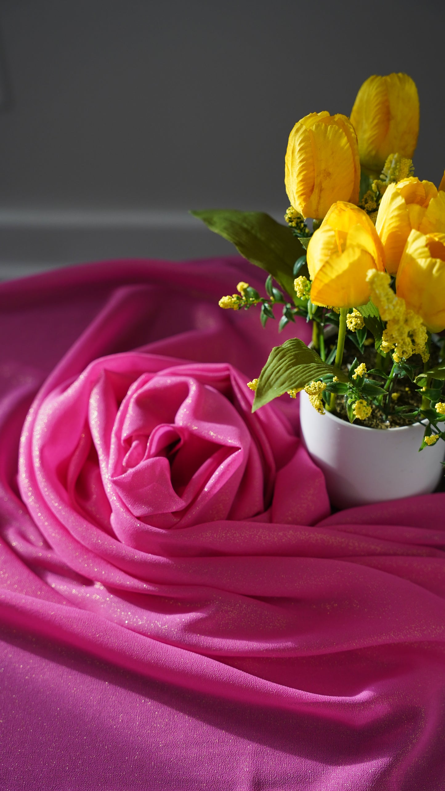 Premium Shimmer Chiffon Hijab- Bubblegum Bliss